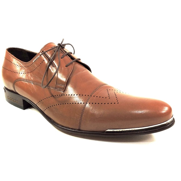 BALDININI ?? MEN\'S SOFT BROWN LEATHER COMFORT DRESS OXFORD SHOES
